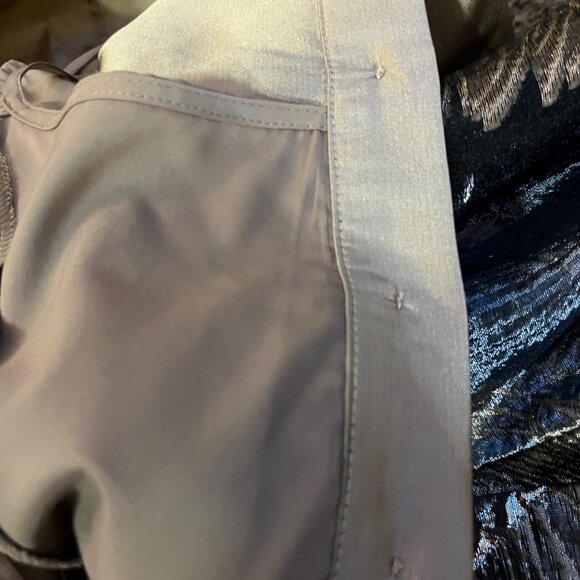 Teri Jon Rickie Freeman Feather Jacquard Full Length Gown Used Formal 4 - Picture 15 of 16